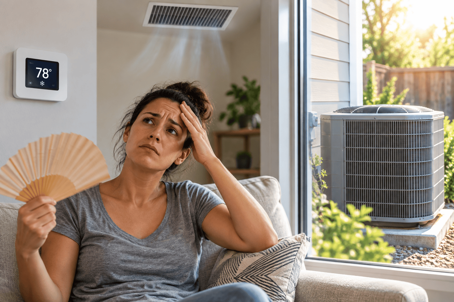 Central AC running but not cooling the house during hot weather